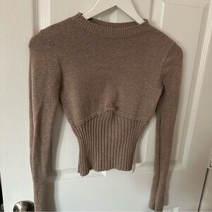 Tan Cropped Sweater